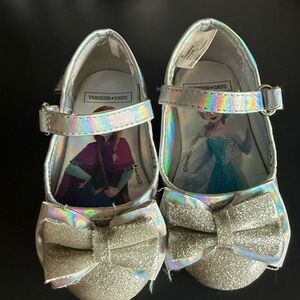 Disney Silver Glitter Dress Shoes with Bow